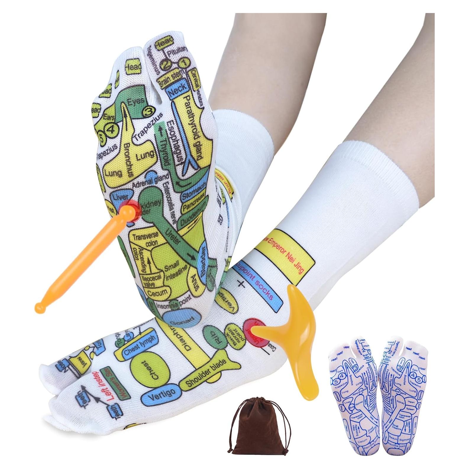 Calcetines de Reflexología Podal OSDANMCHEN con Herramientas