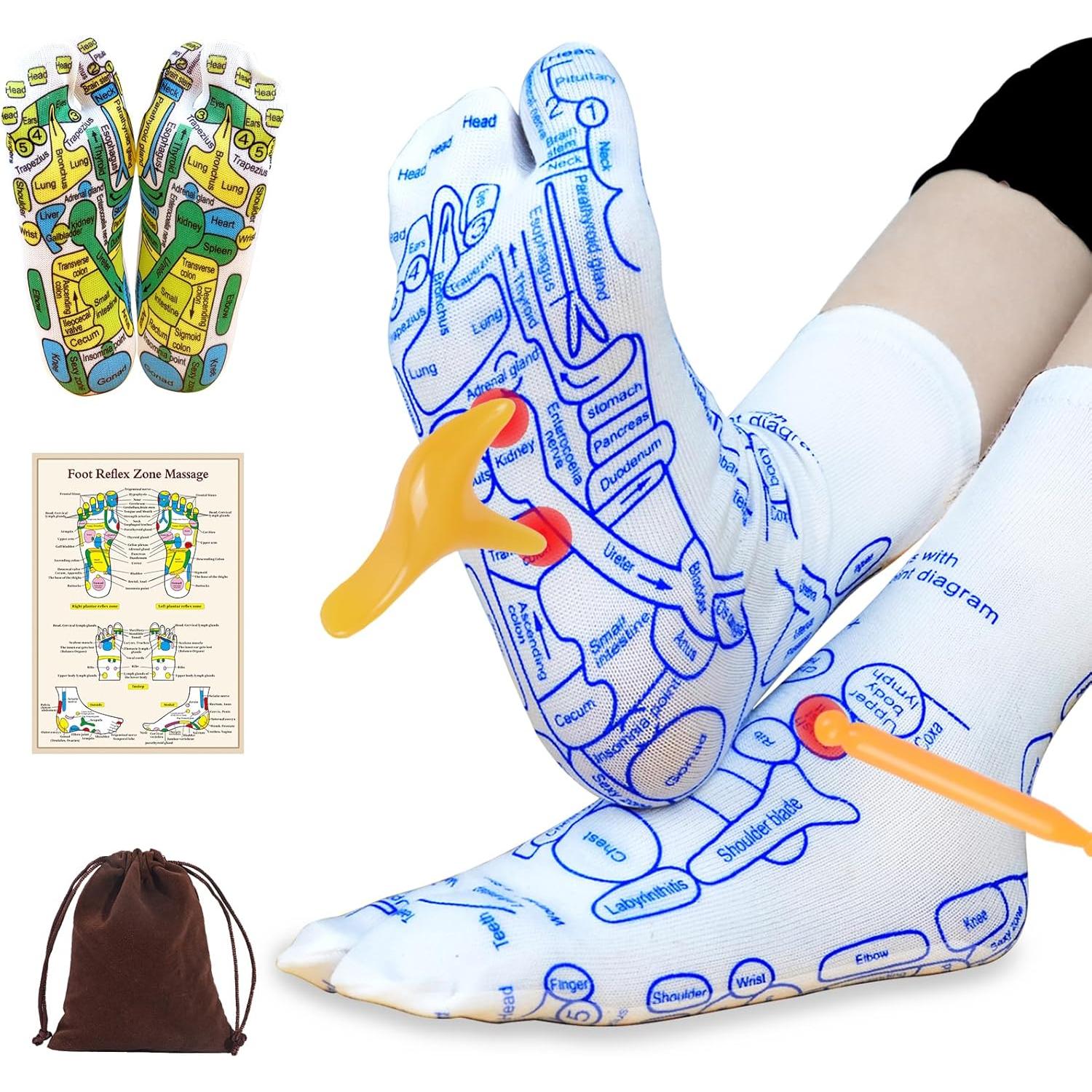 Calcetines de Reflexología Podal OSDANMCHEN con Herramientas