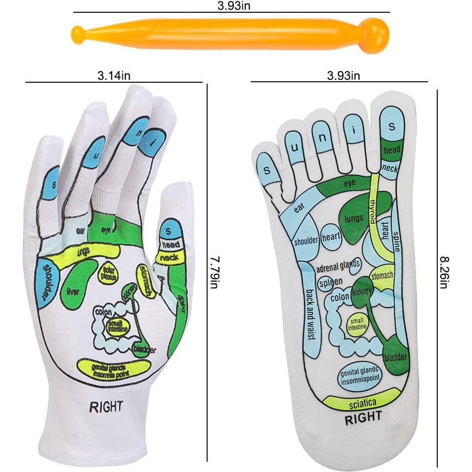 Juego de Guantes y Calcetines de Reflexología Zhuoyao