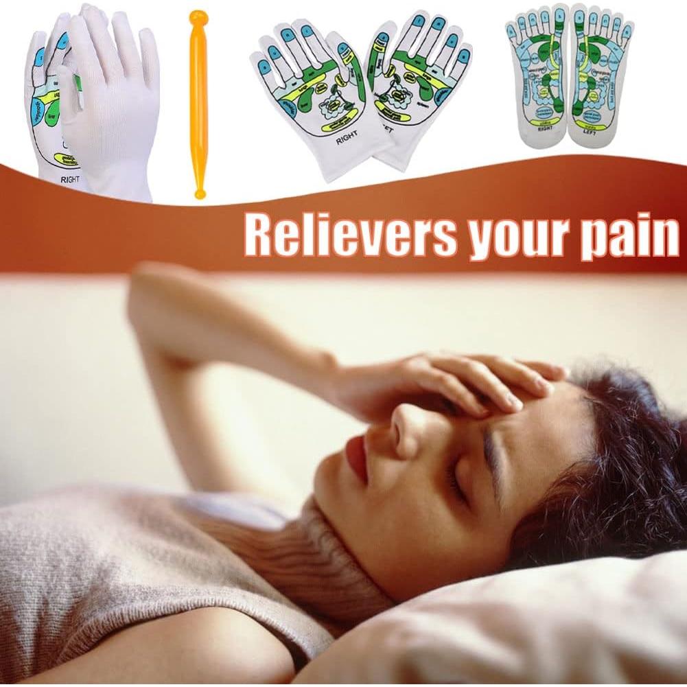 Juego de Guantes y Calcetines de Reflexología Zhuoyao