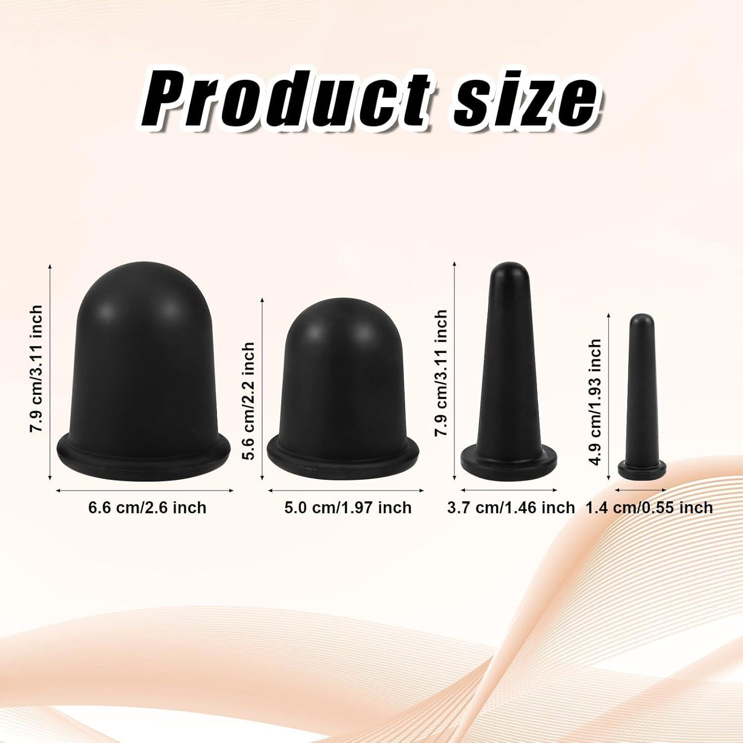 Conjunto de Ventosas de Silicona BOXOB - 4 Piezas para Masaje