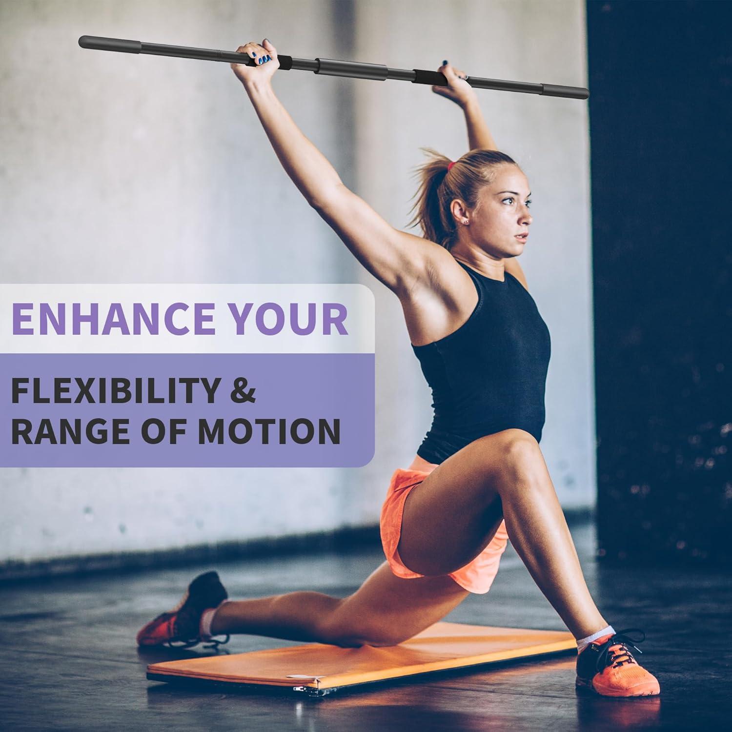 Bastón de Yoga Scisum 147 cm Ajustable con Agarre Antideslizante