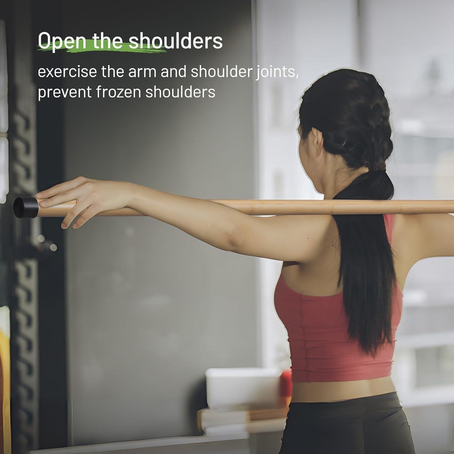 Bastón de Yoga Slim Panda 1.52m Bambú Natural Antideslizante