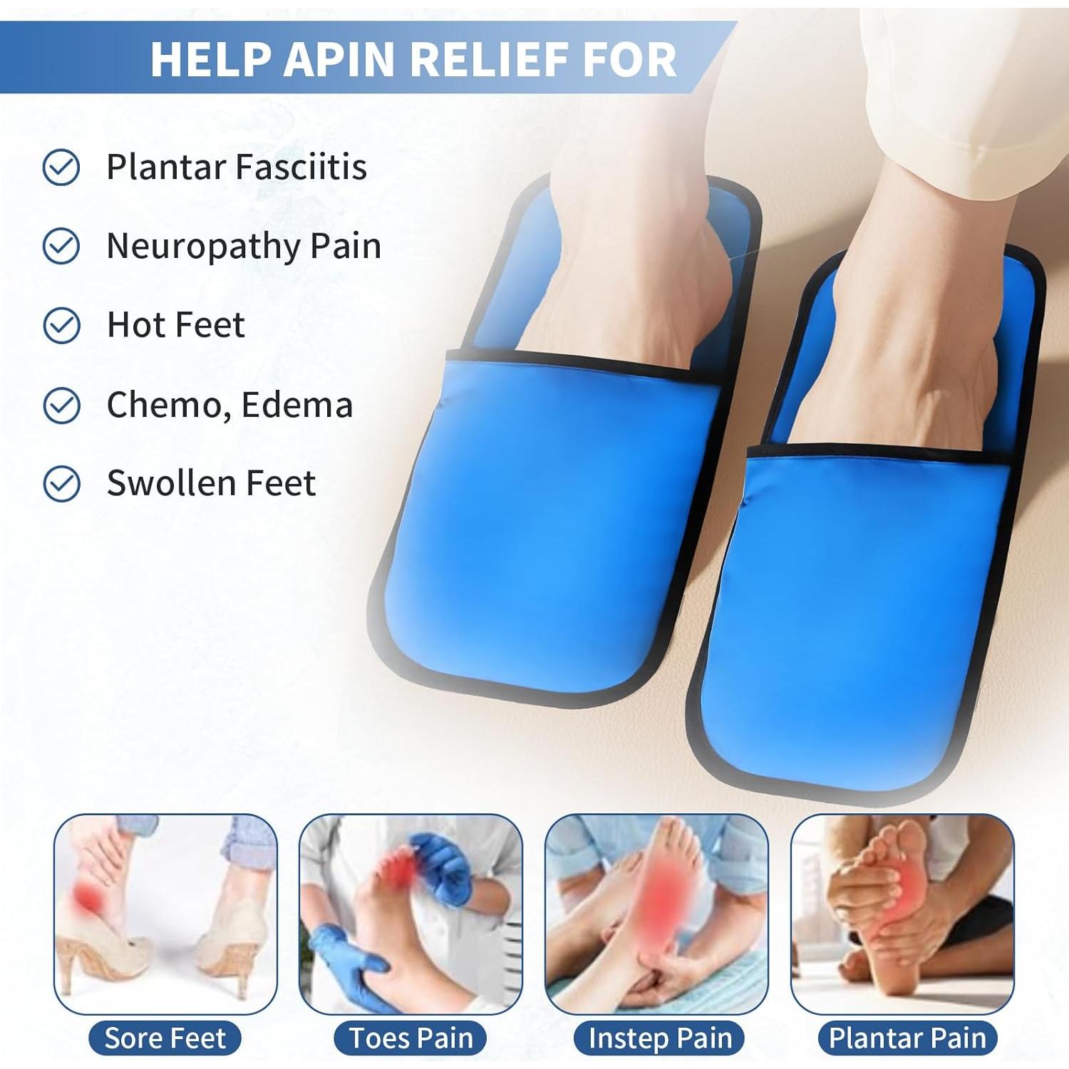 Pantuflas Enfriadoras HI FINE CARE para Pies Cansados - Azul Grande