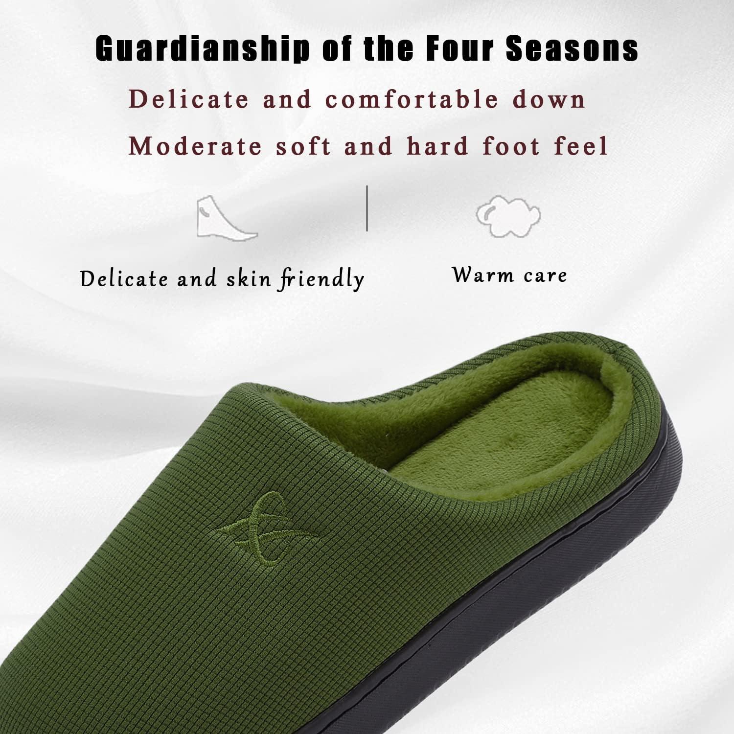 Zapatillas de casa viscoelásticas para hombres y mujeres - Verde Oliva