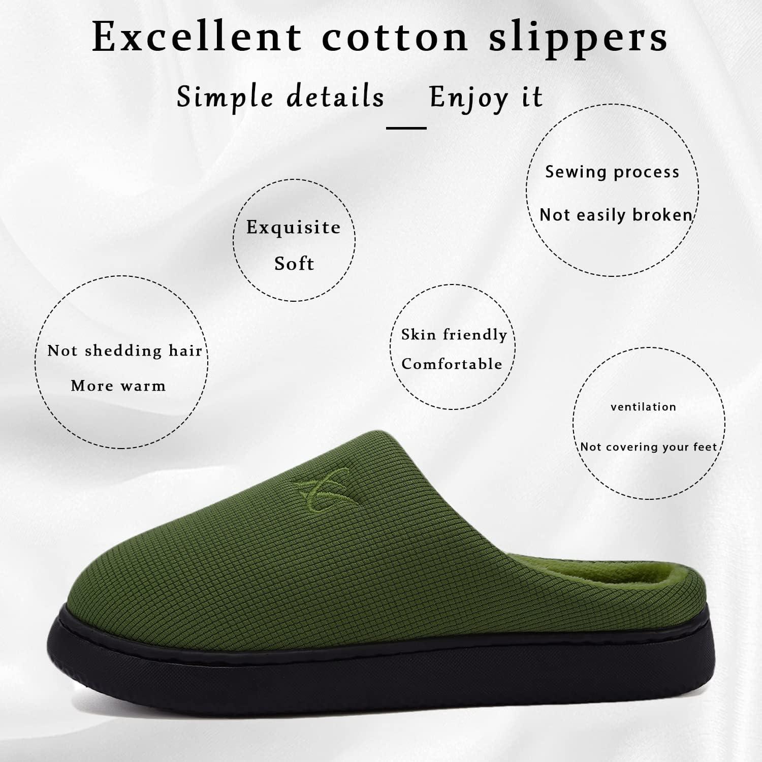 Zapatillas de casa viscoelásticas para hombres y mujeres - Verde Oliva