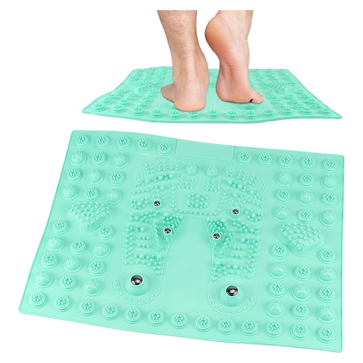 Almohadilla de Masaje para Pies UPIQNG Acupresión 29x39cm Verde