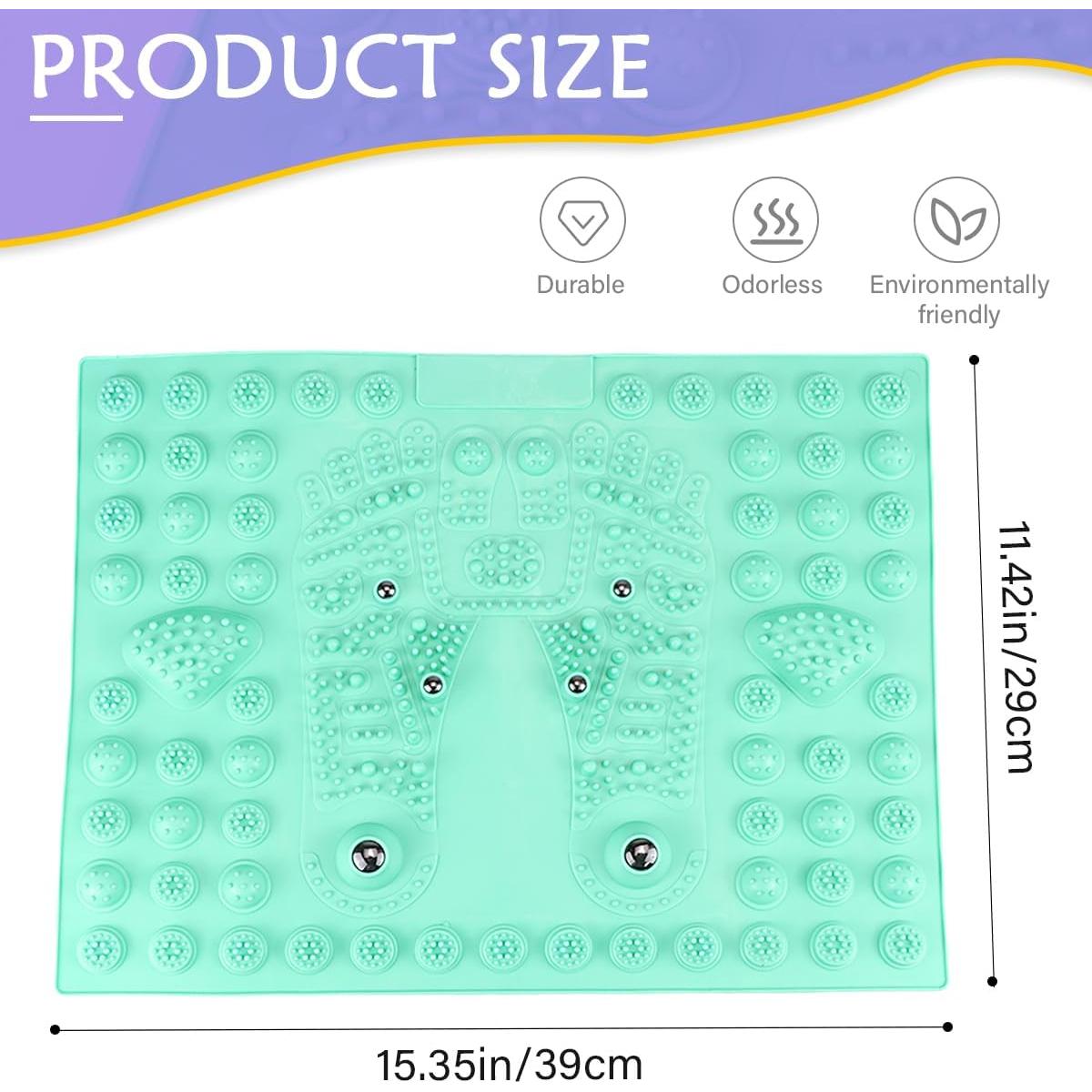 Almohadilla de Masaje para Pies UPIQNG Acupresión 29x39cm Verde