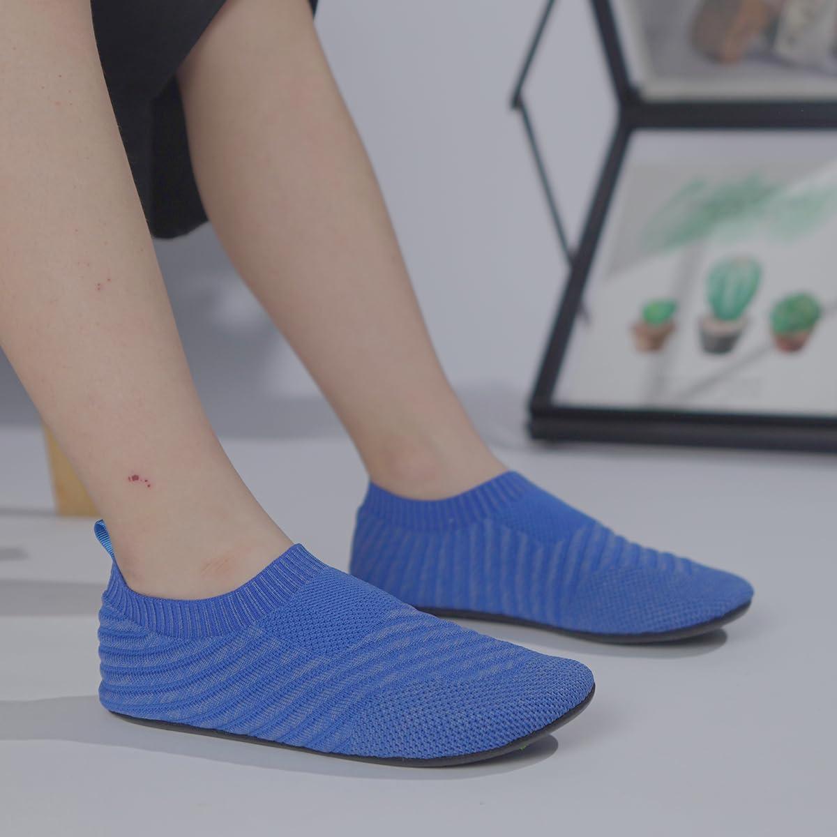 Zapatillas Antideslizantes QZKDM para Niños 3.5-4.5 Azul