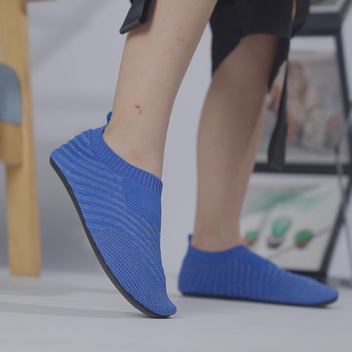 Zapatillas Antideslizantes QZKDM para Niños 3.5-4.5 Azul