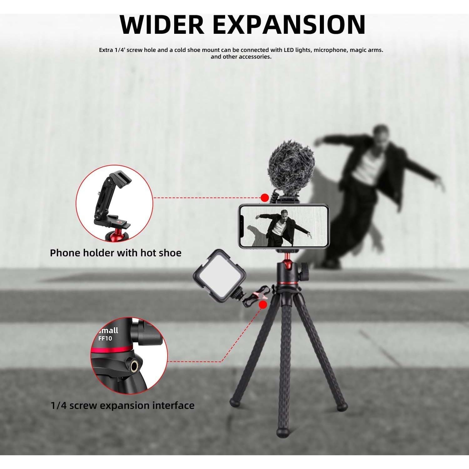 Trípode flexible Famall para cámara y teléfono 36cm