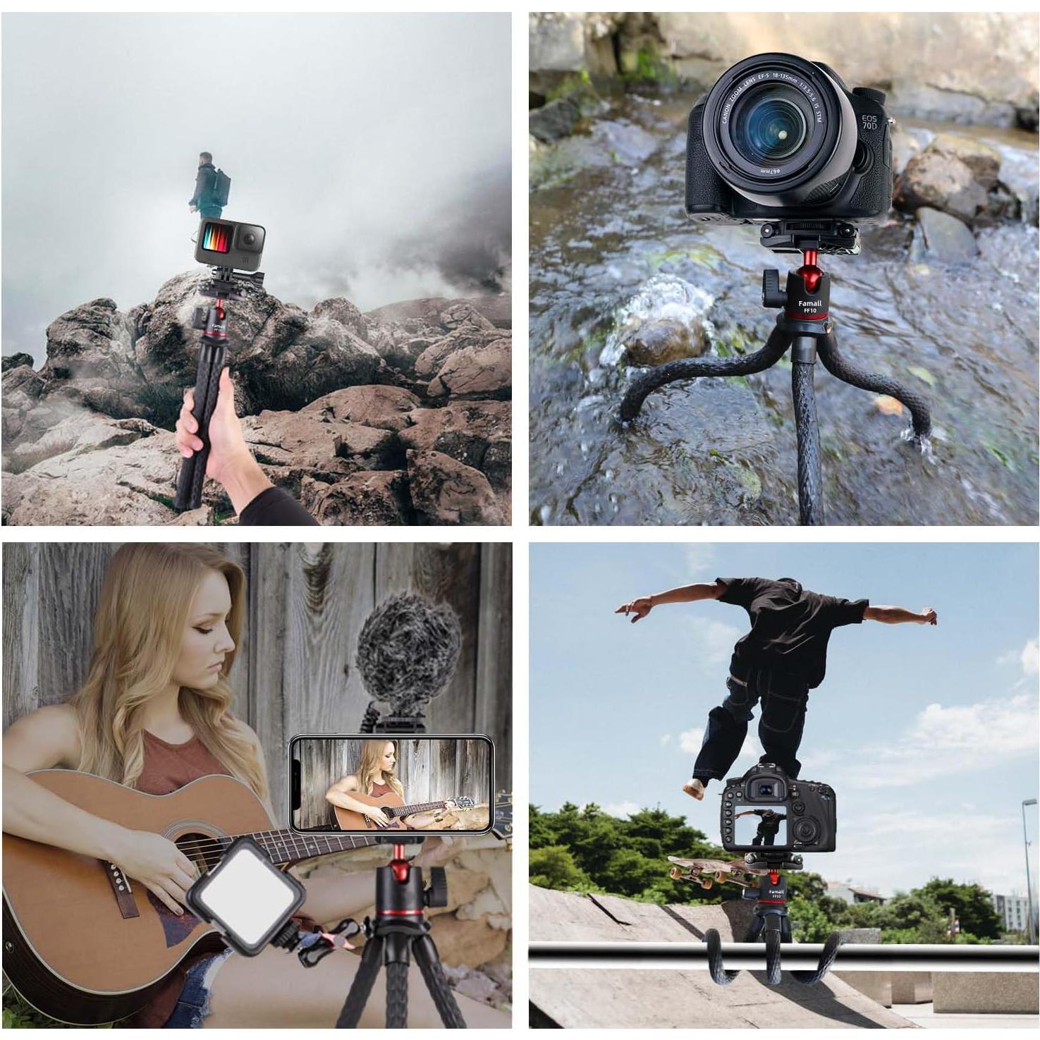 Trípode flexible Famall para cámara y teléfono 36cm