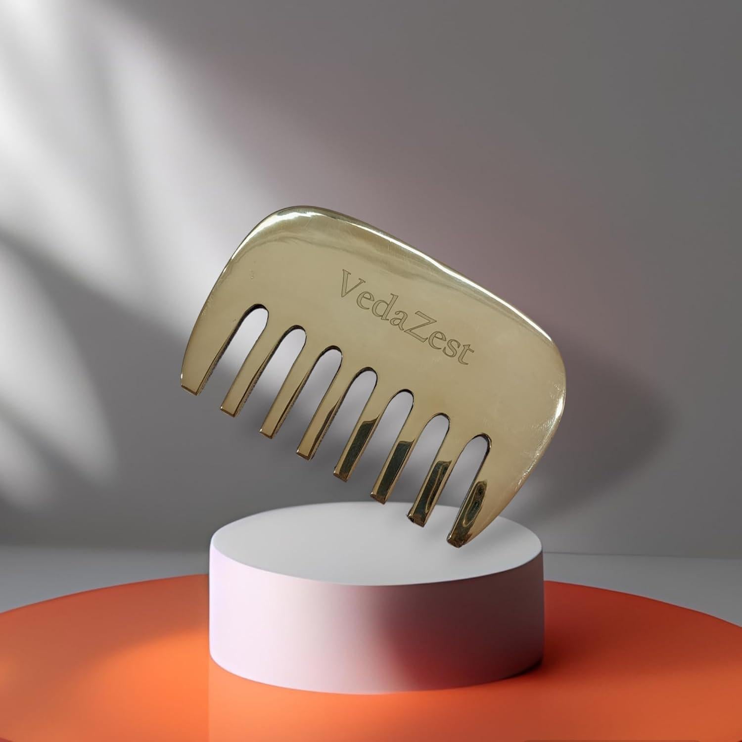 Herramienta de Masaje Gua Sha Kansa Bronce - Peine y Raspador