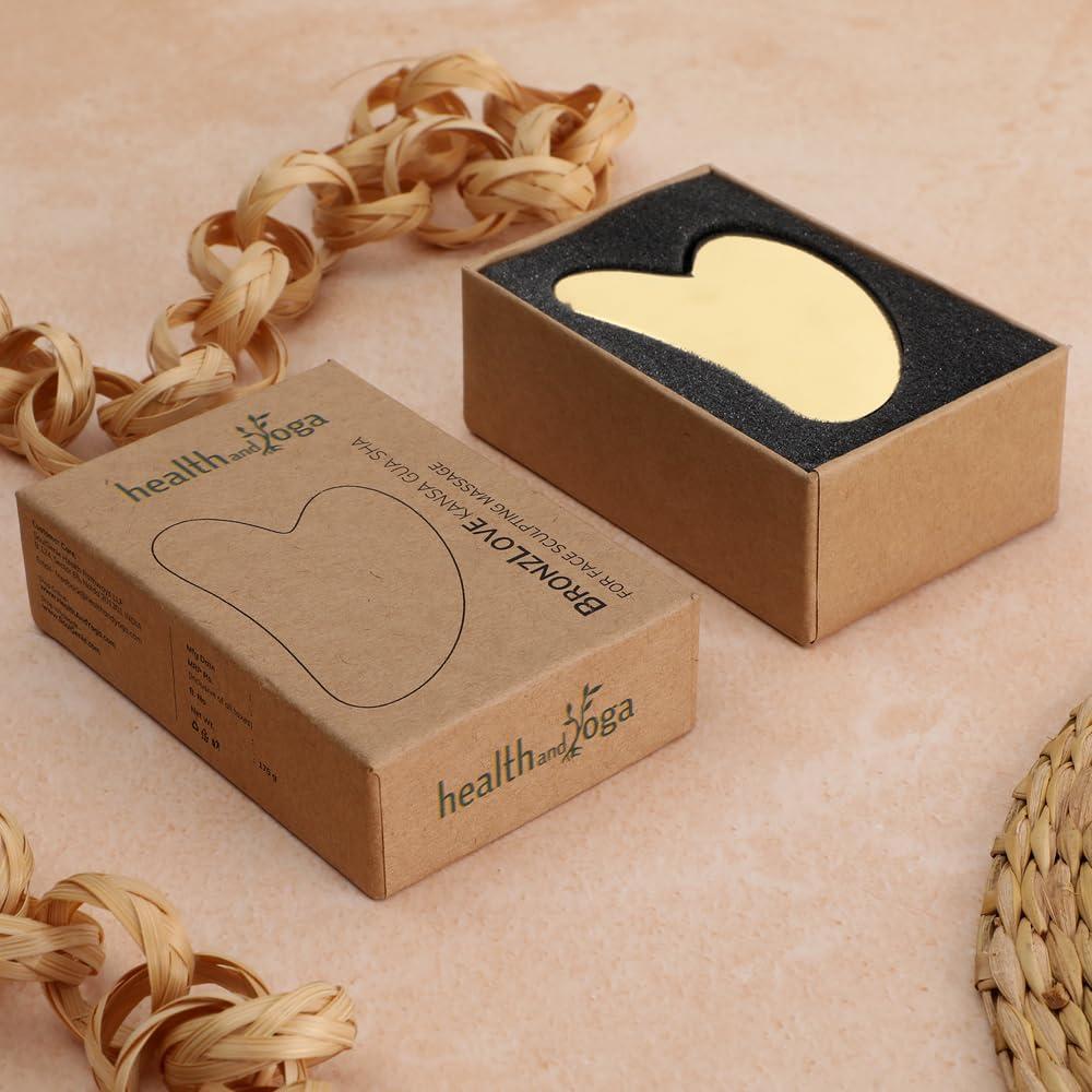 Herramienta de Masaje Kansa Gua Sha BronzLove HealthAndYoga - Aceite Facial Incluido
