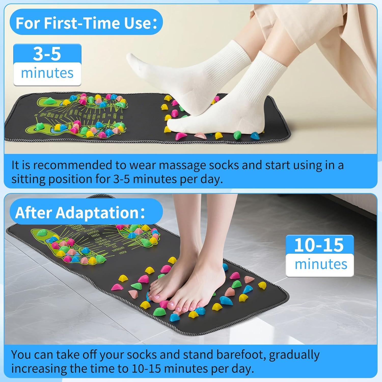 Alfombrilla de Acupresión FAMJOALE para Masaje de Pies 67x34 cm