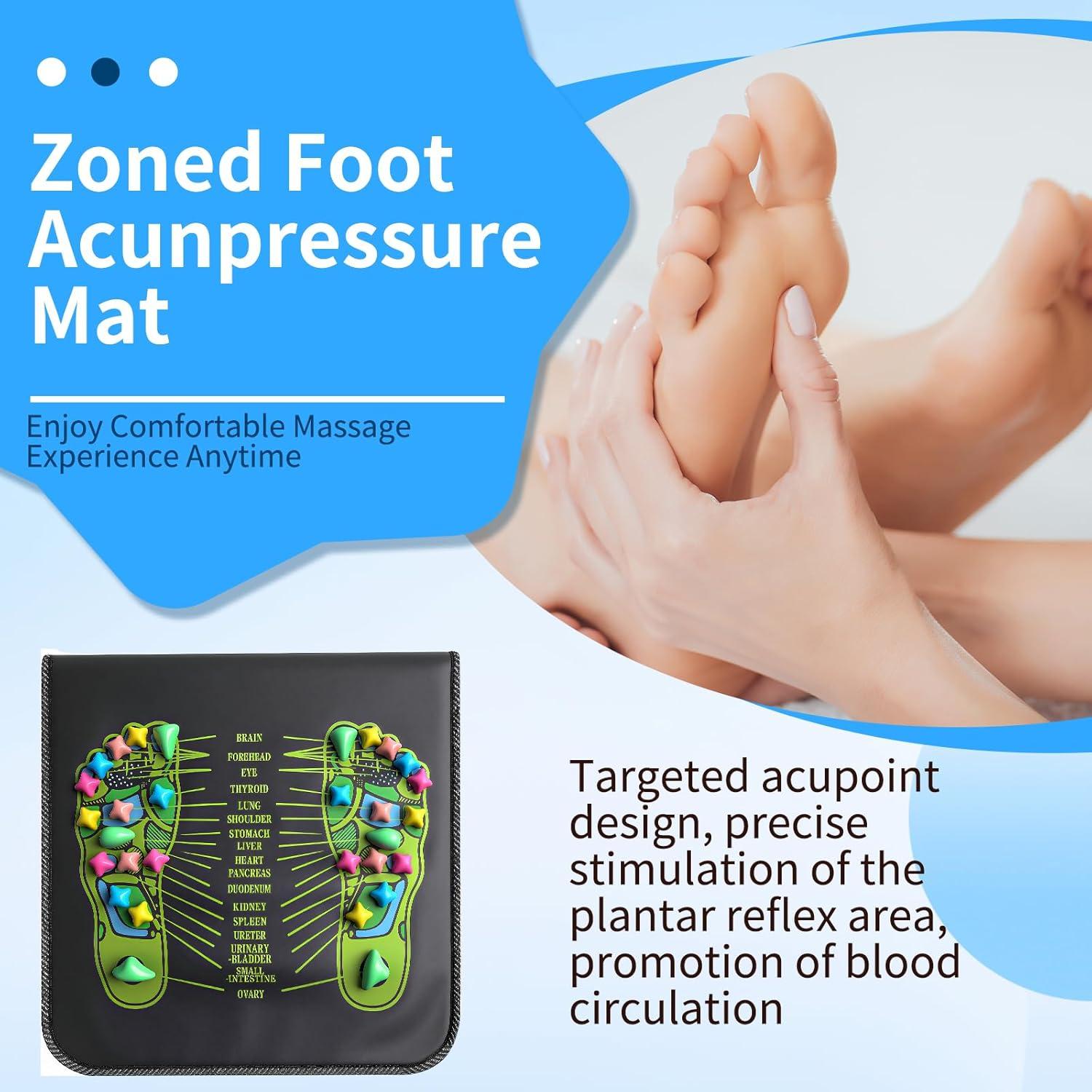 Alfombrilla de Acupresión FAMJOALE para Masaje de Pies 67x34 cm