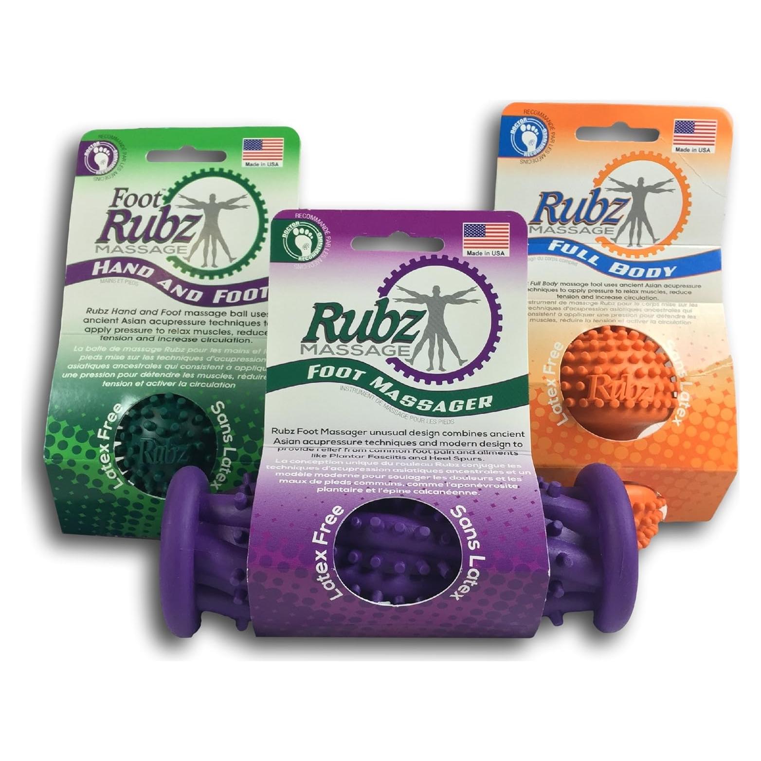 Combo de Masaje Due North Foot Rubz - 3 Piezas, 0.37 kg