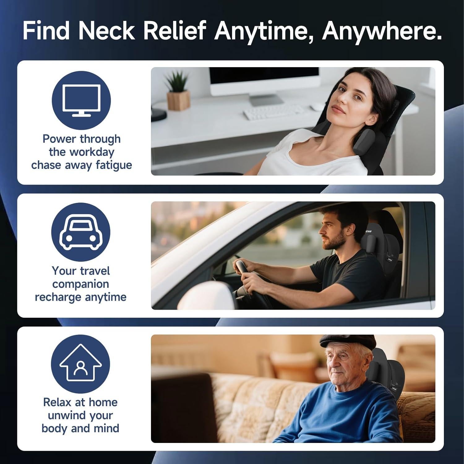 Masajeador de Cuello FUAN JRZ-1 con Calor y Control Remoto