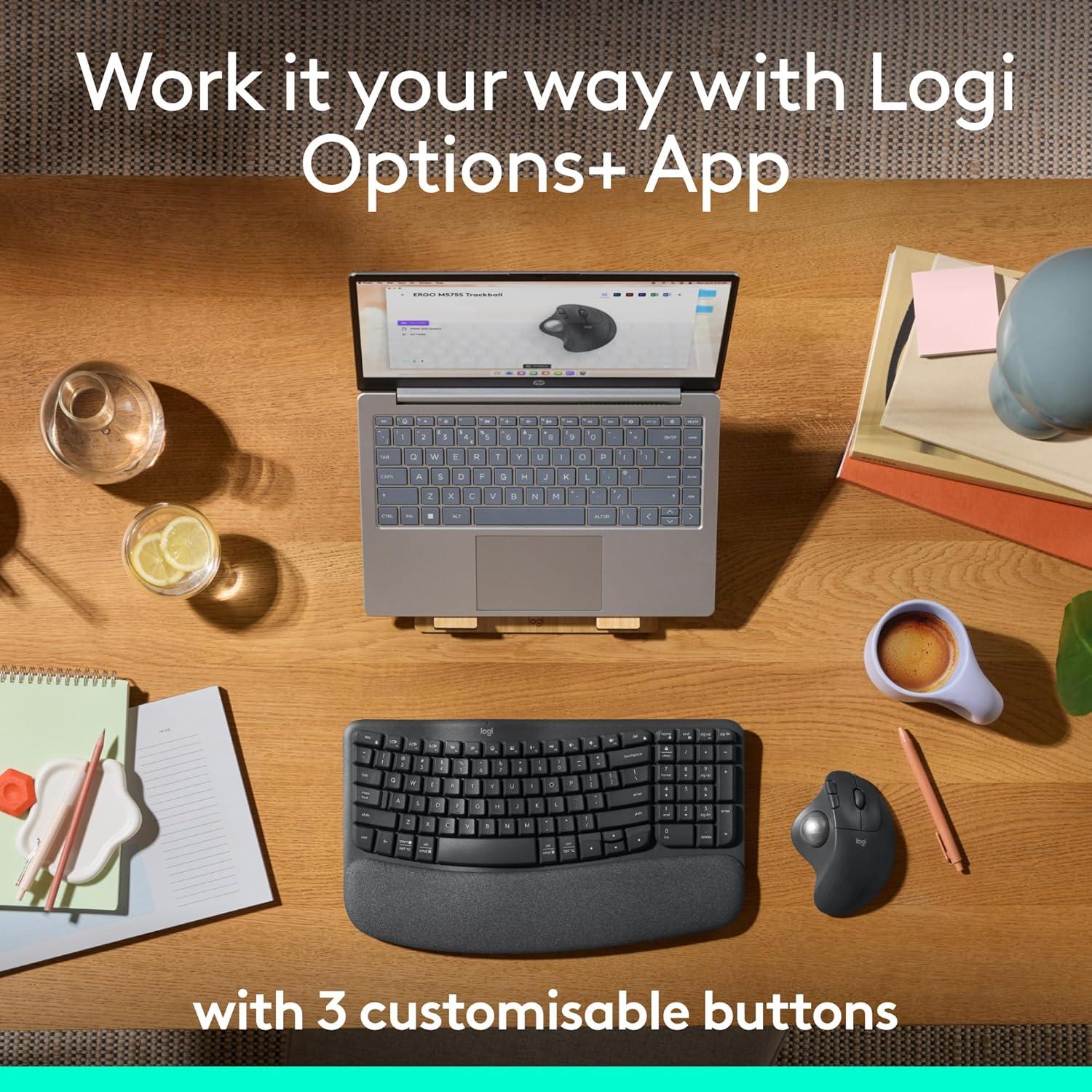 Logitech Ergo M575S Ratón Trackball Inalámbrico Ergonómico