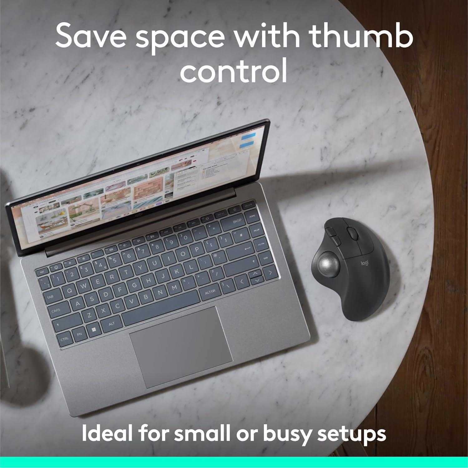 Logitech Ergo M575S Ratón Trackball Inalámbrico Ergonómico