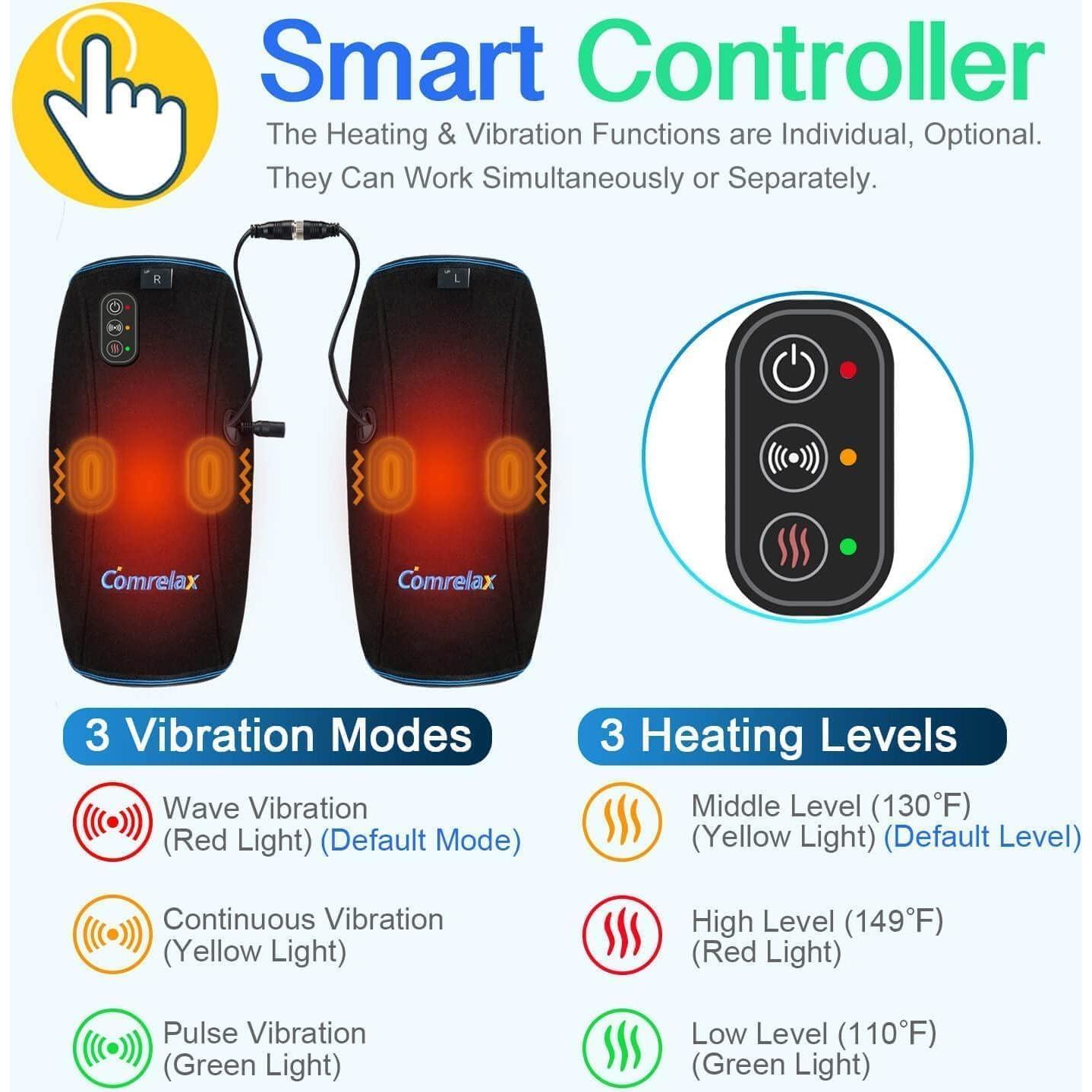 Masajeador de Rodilla Comrelax CO-1126 con Calor y Vibración