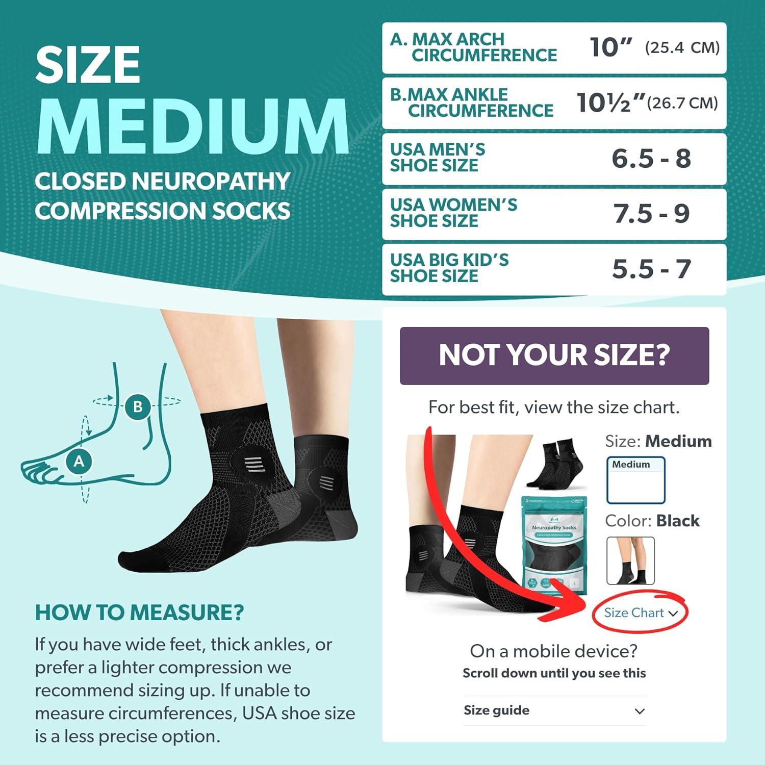 Calcetines Diabéticos de Punta Cerrada BraceAbility - Alivio Neuropatía