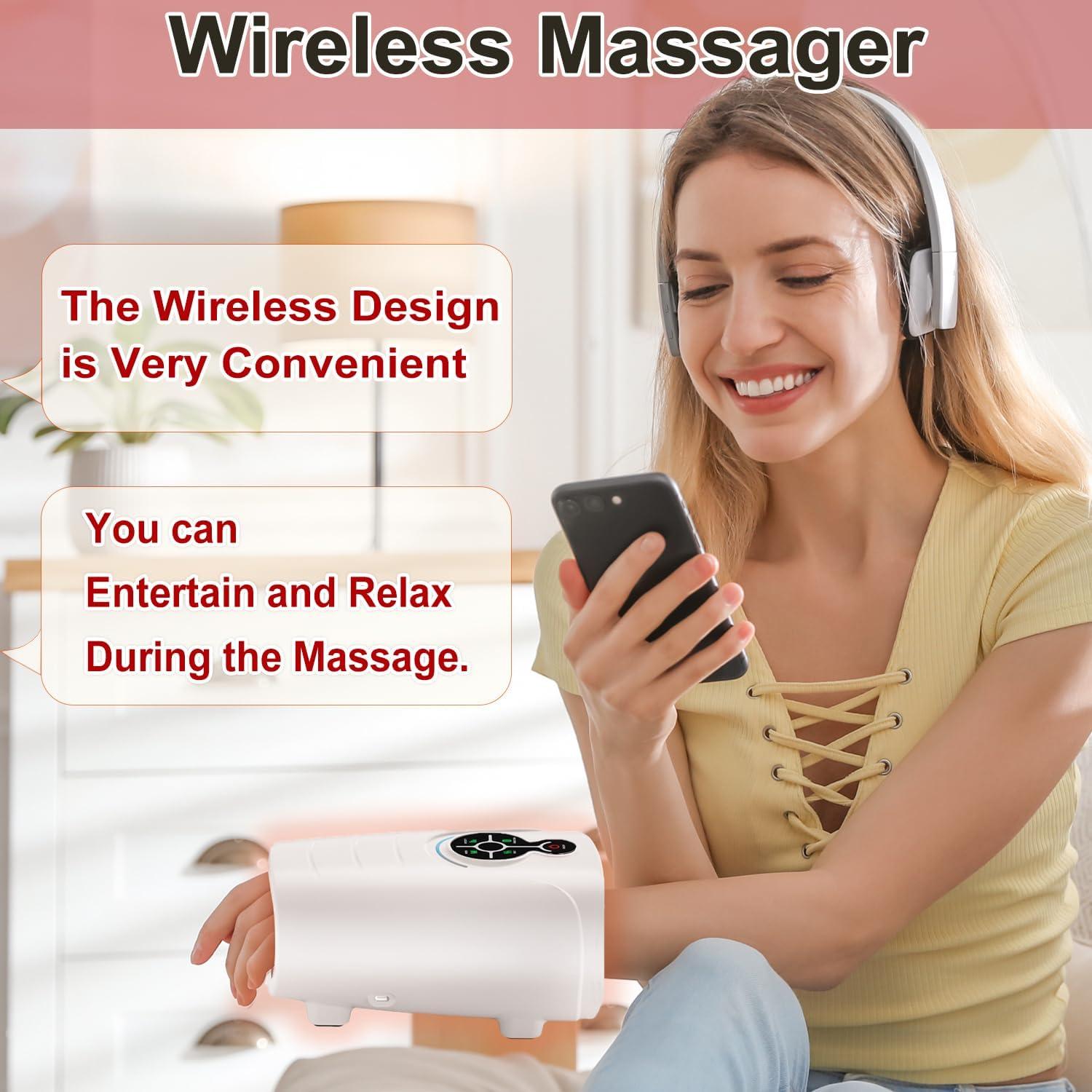 Masajeador de Manos AERLANG Inalámbrico con Calor y Compresión