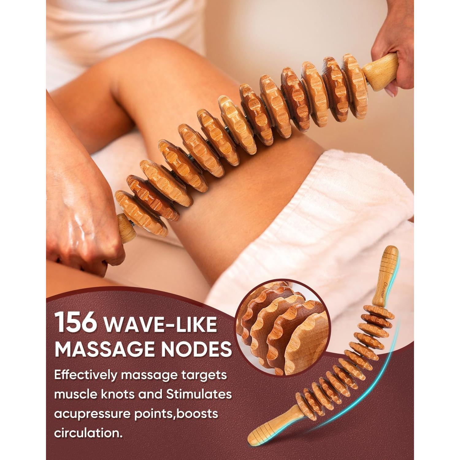 Kit de Masaje de Madera ONUEMP 2 Piezas para Drenaje Linfático
