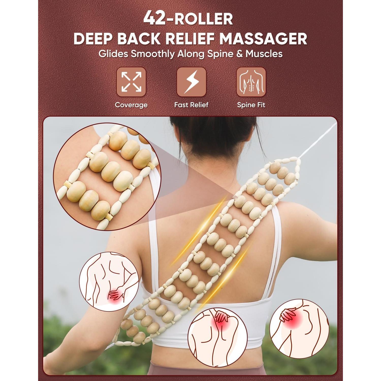 Kit de Masaje de Madera ONUEMP 2 Piezas para Drenaje Linfático