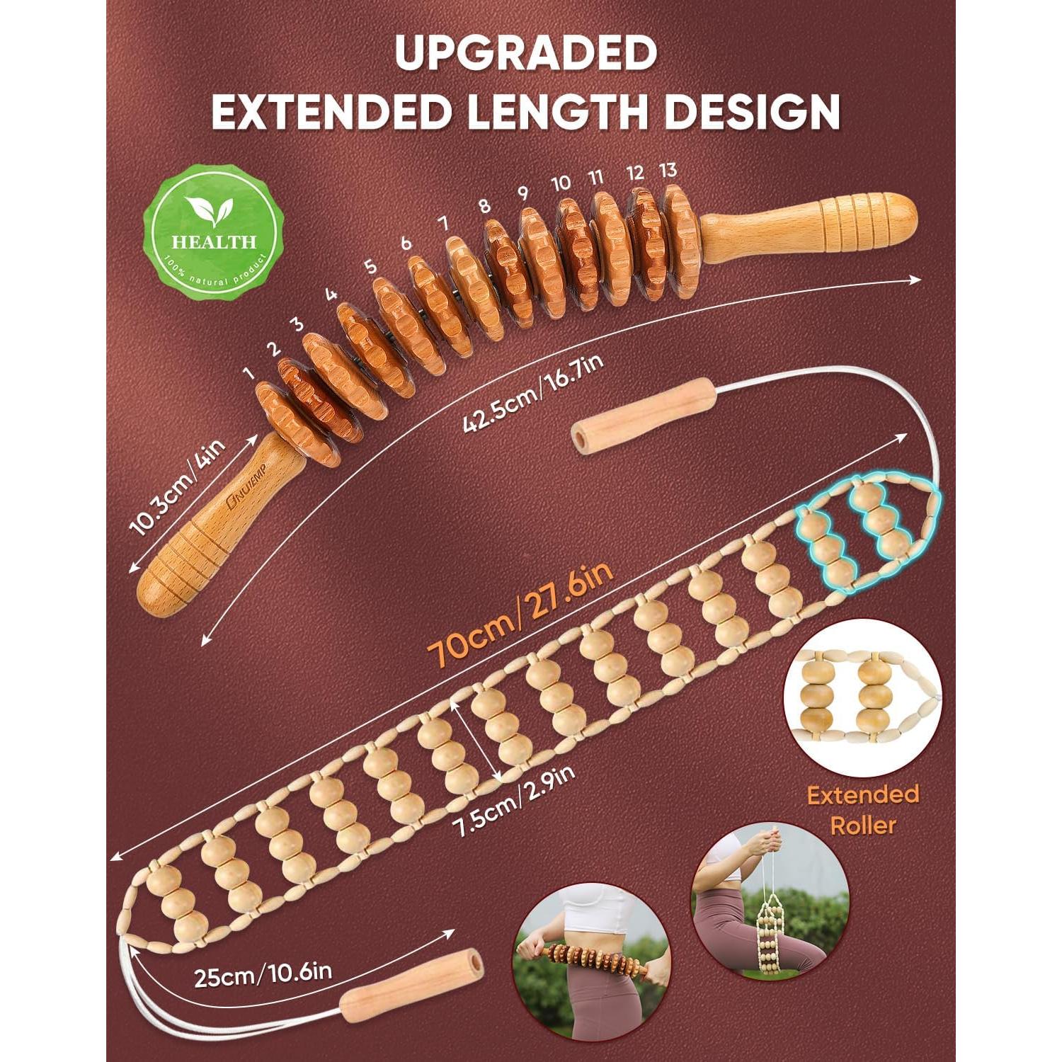 Kit de Masaje de Madera ONUEMP 2 Piezas para Drenaje Linfático
