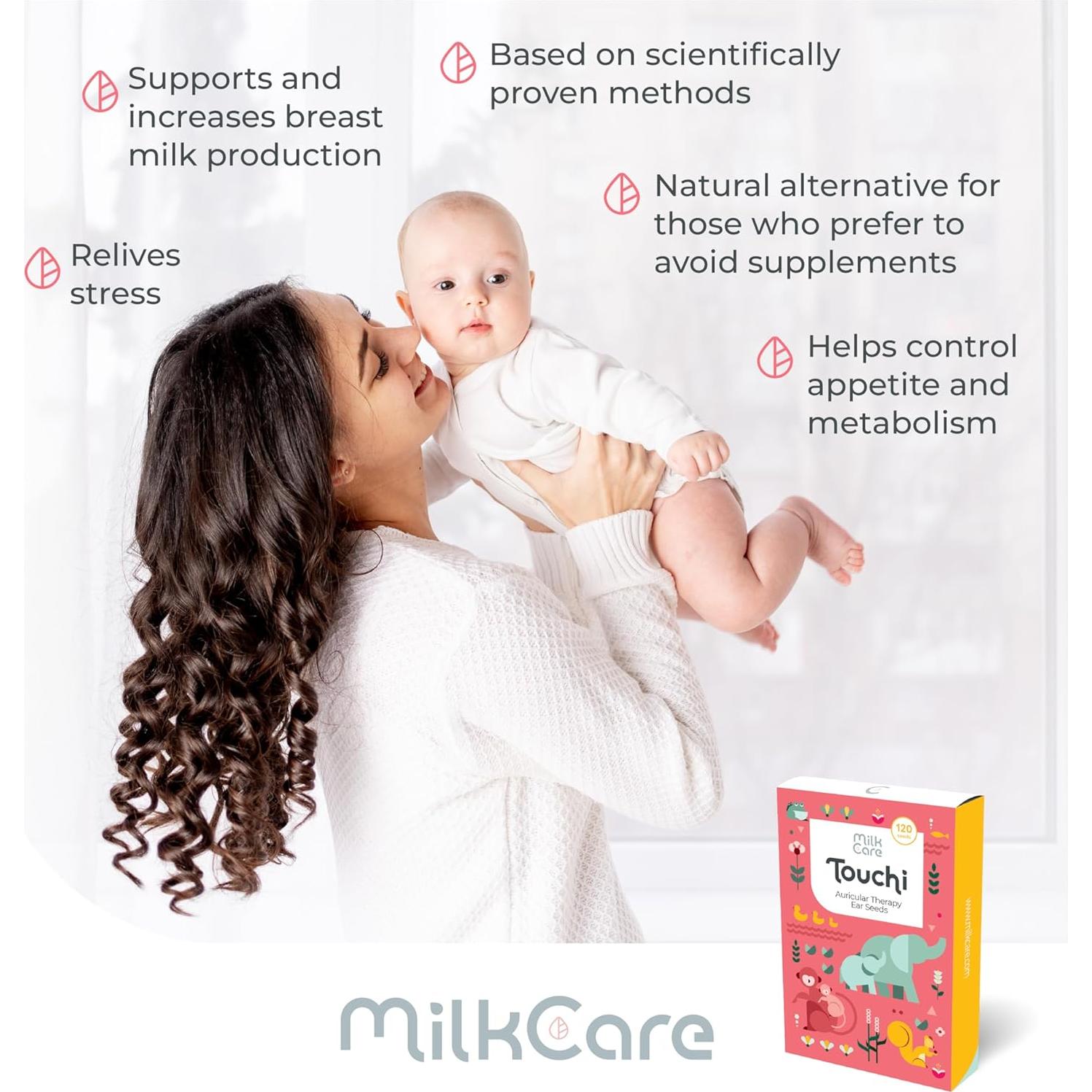 Touchi MilkCare - Semillas de Acupresión para Lactancia, 120 Pzas