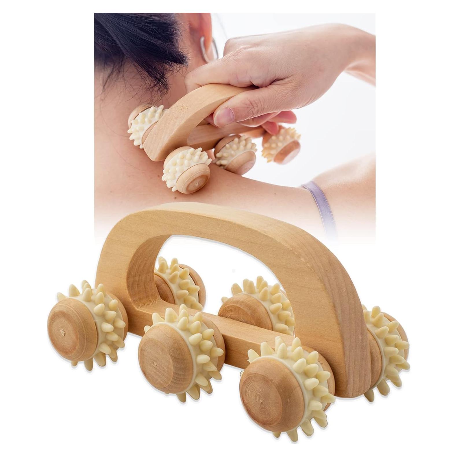 Rodillo de Masaje de Madera Xukele para Alivio Muscular