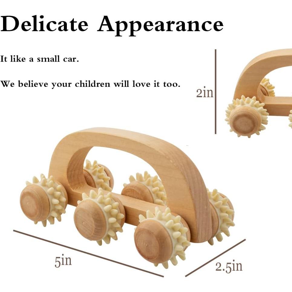 Rodillo de Masaje de Madera Xukele para Alivio Muscular