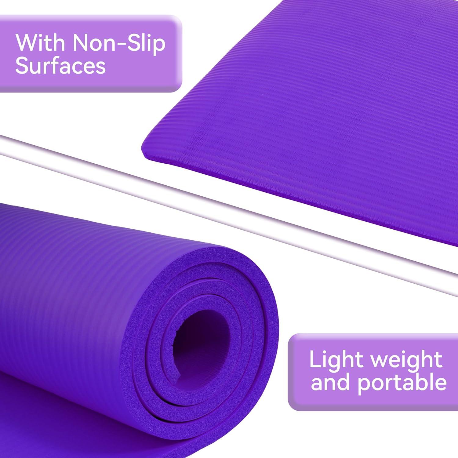 Estera de Yoga Fitvids 180x61cm Antideslizante 1.2cm Gruesa