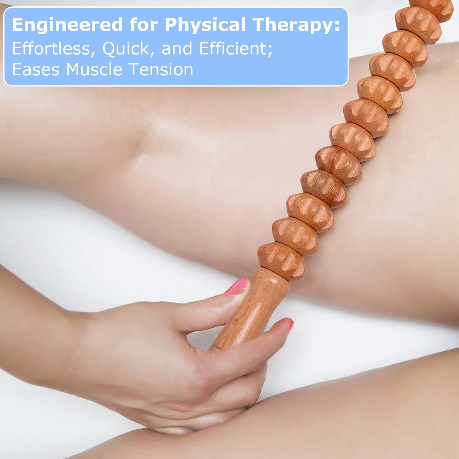 Rodillo de Masaje Muscular de Madera DAOZWUBGIH 43 cm