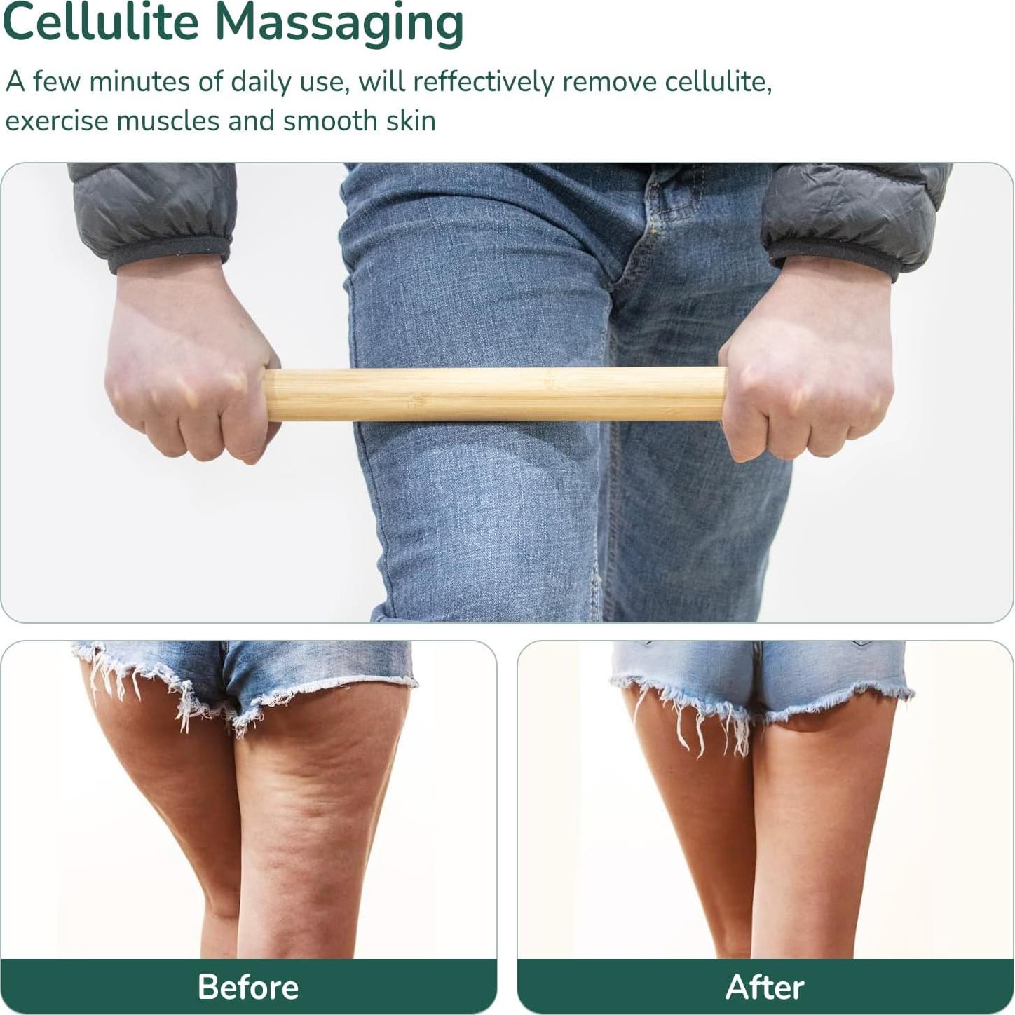 Bastón de Masaje de Bambú Goodtar 38.1 cm - Relajación Muscular