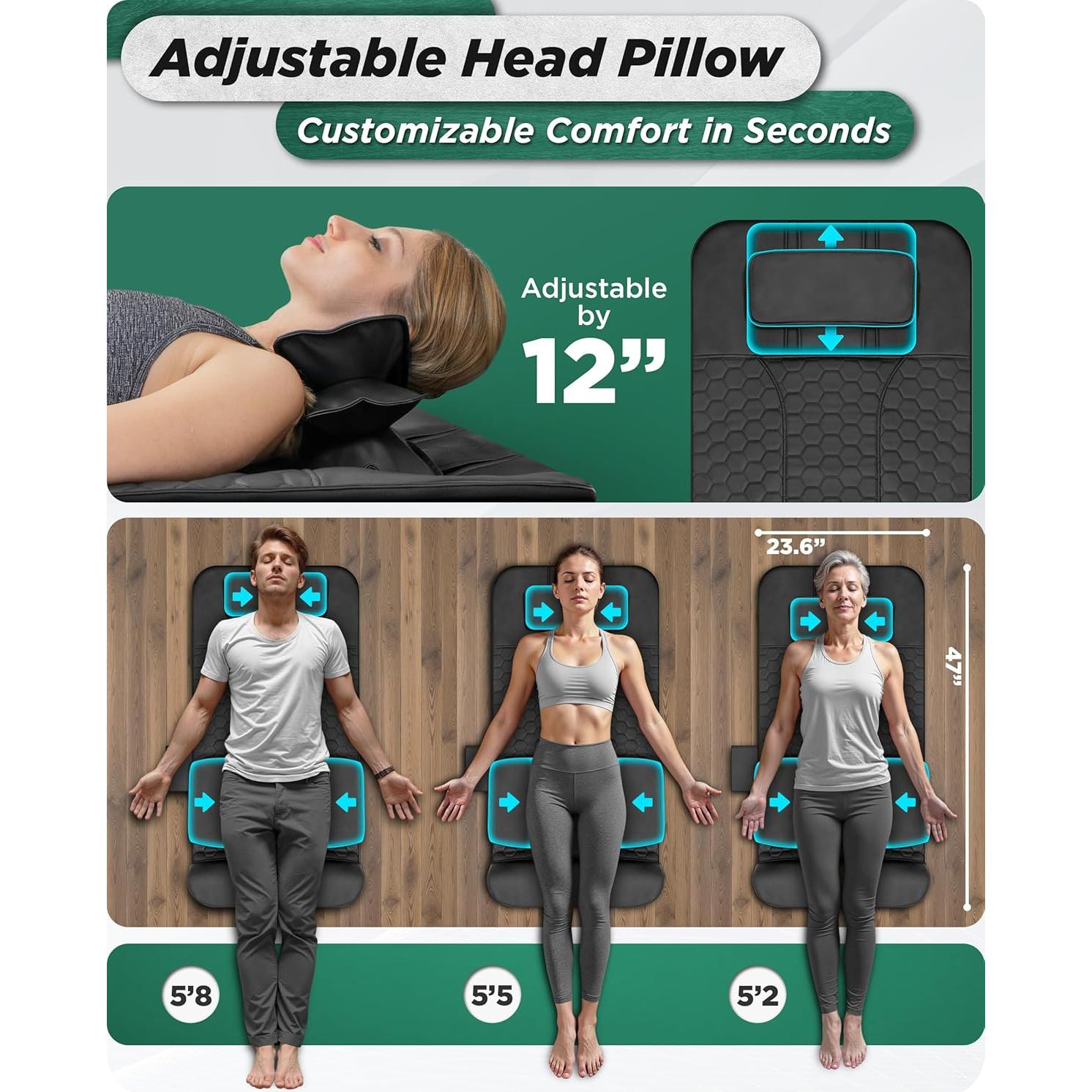 Almohadilla Térmica Lunix LX27 Masajeadora de Espalda 120x60cm