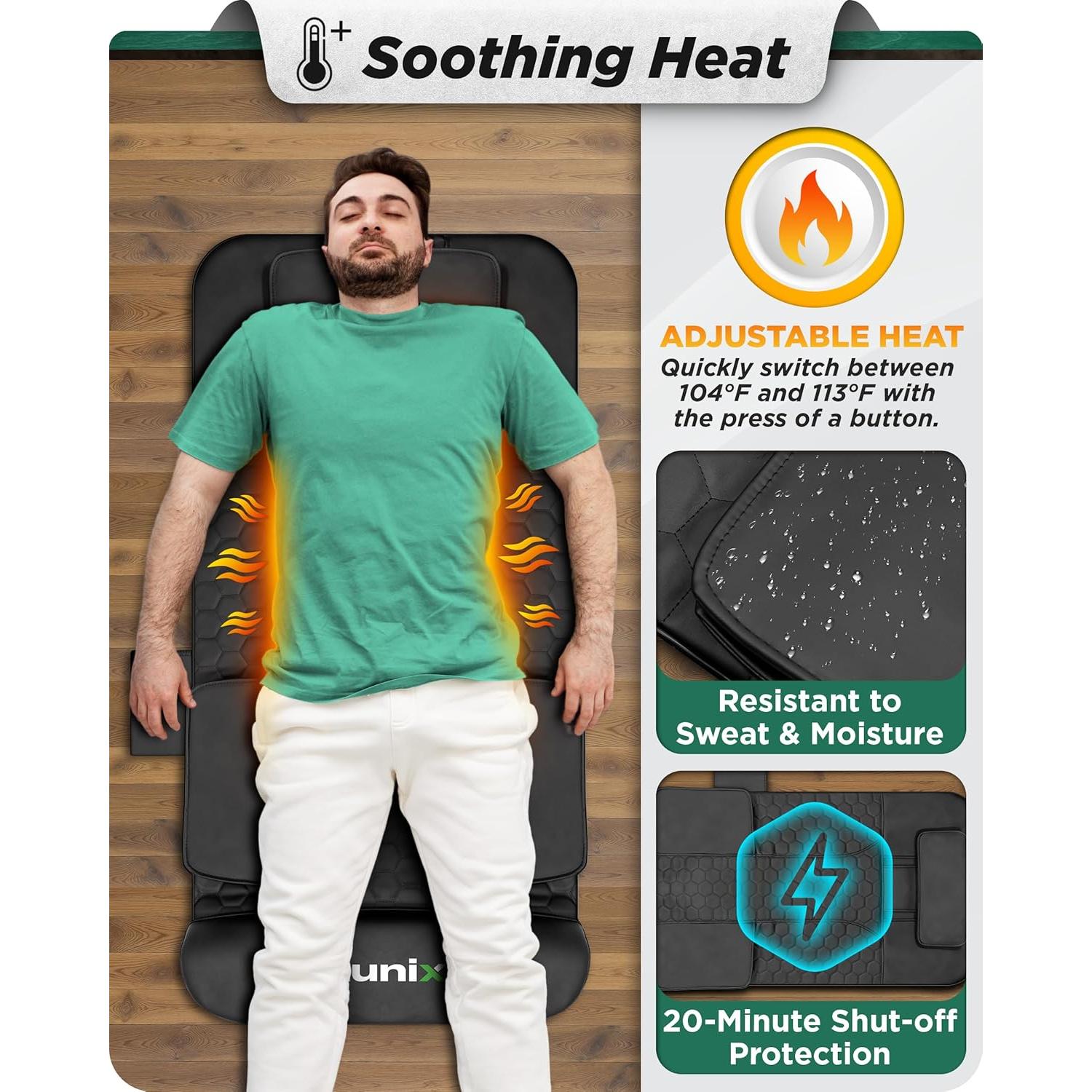 Almohadilla Térmica Lunix LX27 Masajeadora de Espalda 120x60cm