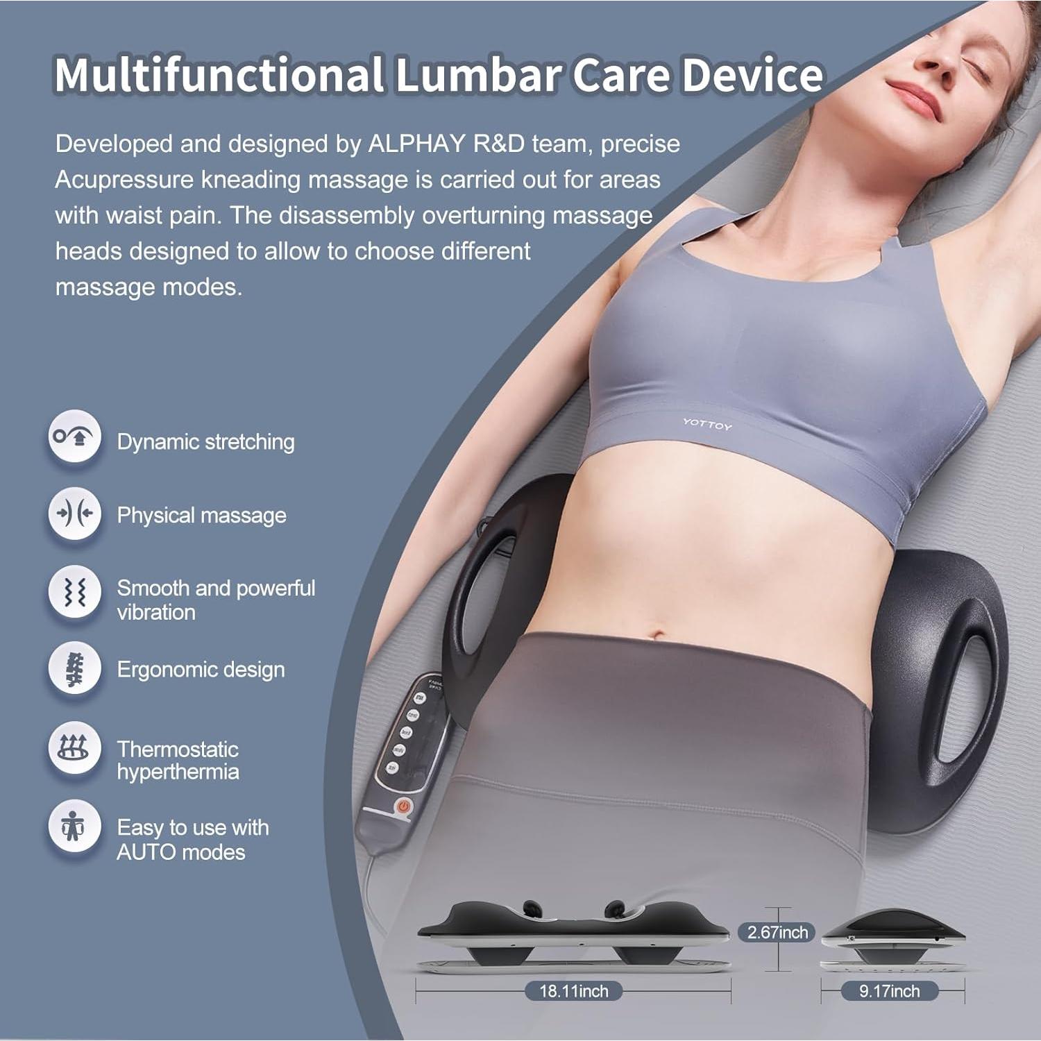 Masajeador Lumbar Eléctrico ALPHAY con Calor y Vibración