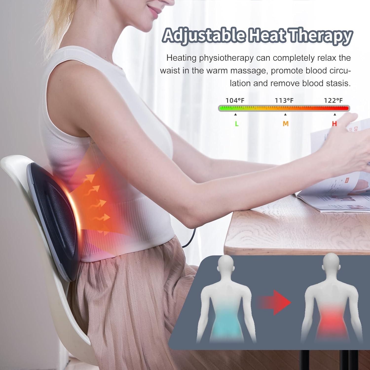 Masajeador Lumbar Eléctrico ALPHAY con Calor y Vibración