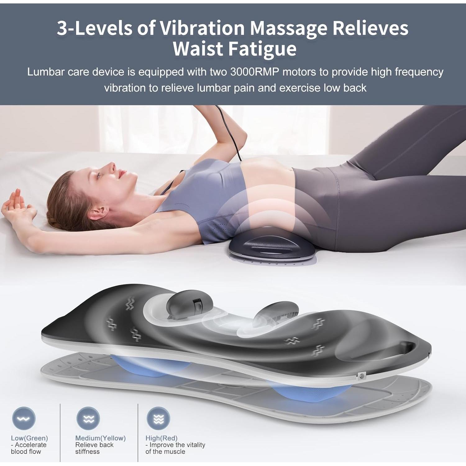 Masajeador Lumbar Eléctrico ALPHAY con Calor y Vibración