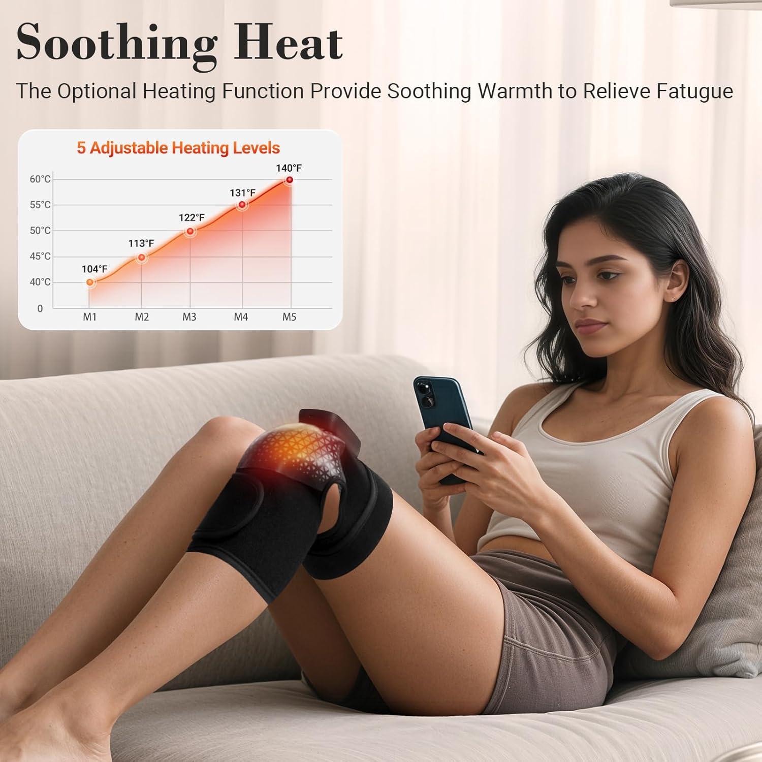 Masajeador de Rodilla CuPiLo 5557 con Calor y Vibración