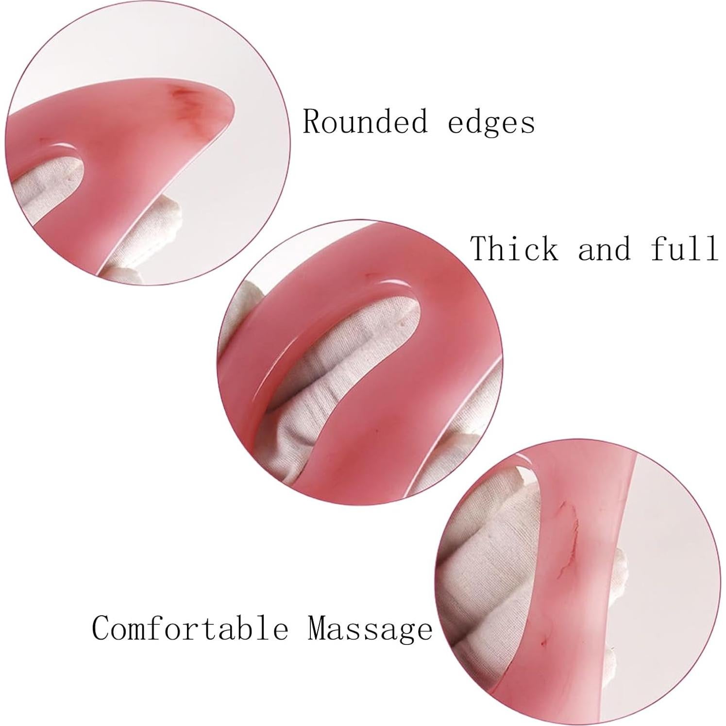 Herramienta de Masaje Gua Sha Grande YAMHOHO Rosa