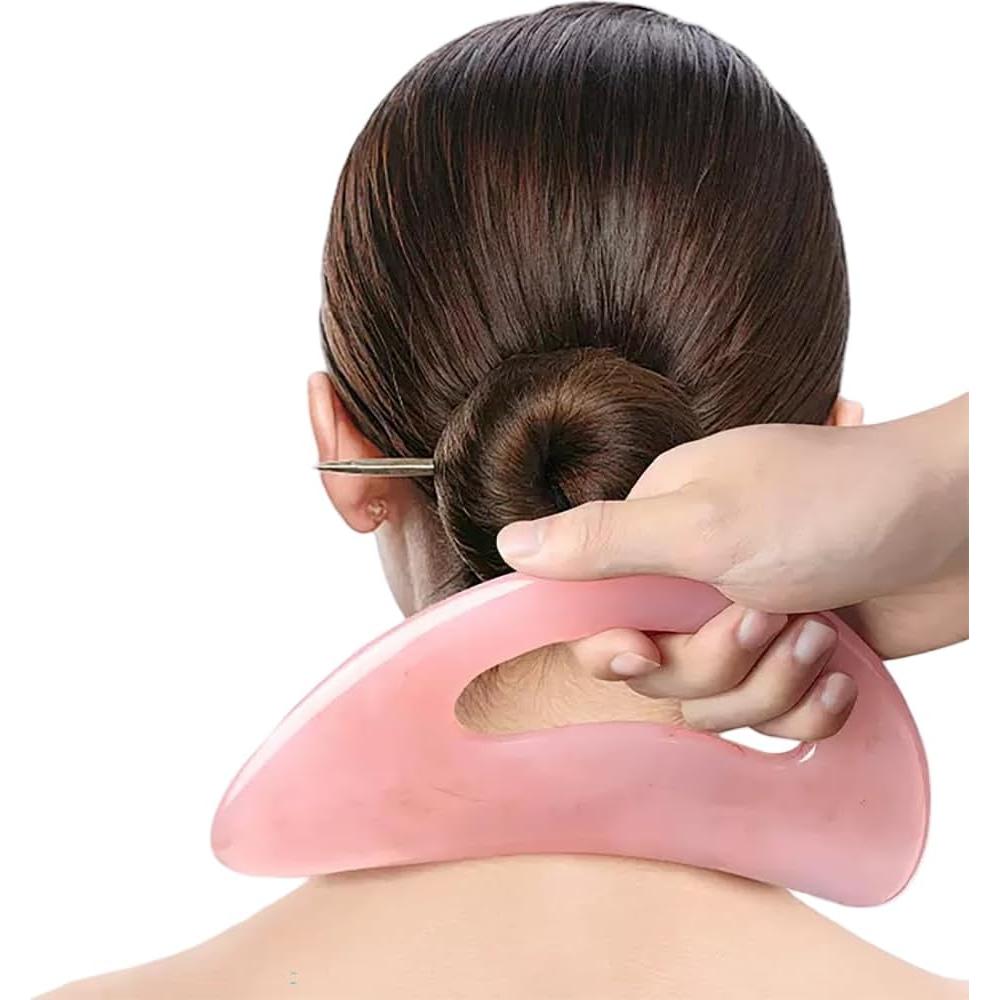 Herramienta de Masaje Gua Sha Grande YAMHOHO Rosa