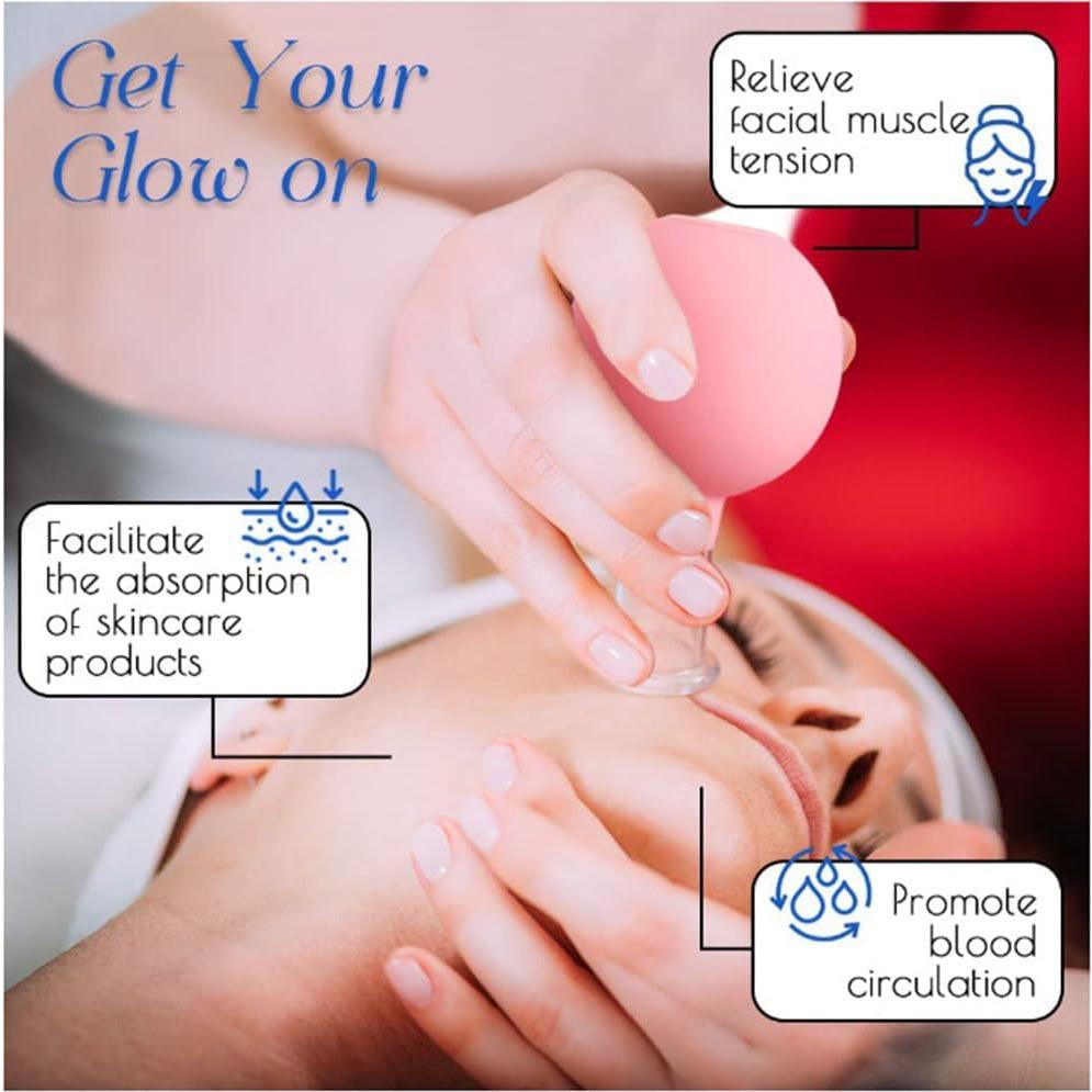 Juego de Ventosas Faciales Luzly - 4 Piezas Rosa Antienvejecimiento