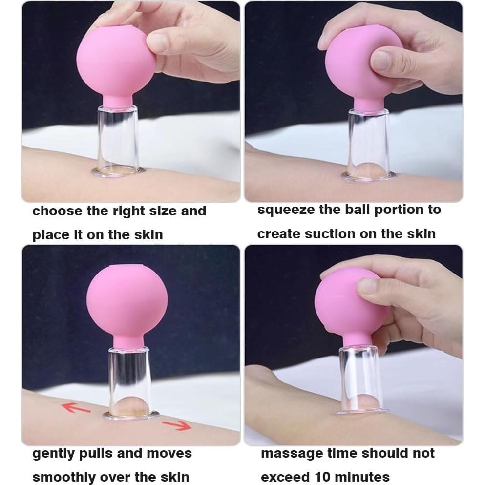 Juego de Ventosas Faciales Luzly - 4 Piezas Rosa Antienvejecimiento