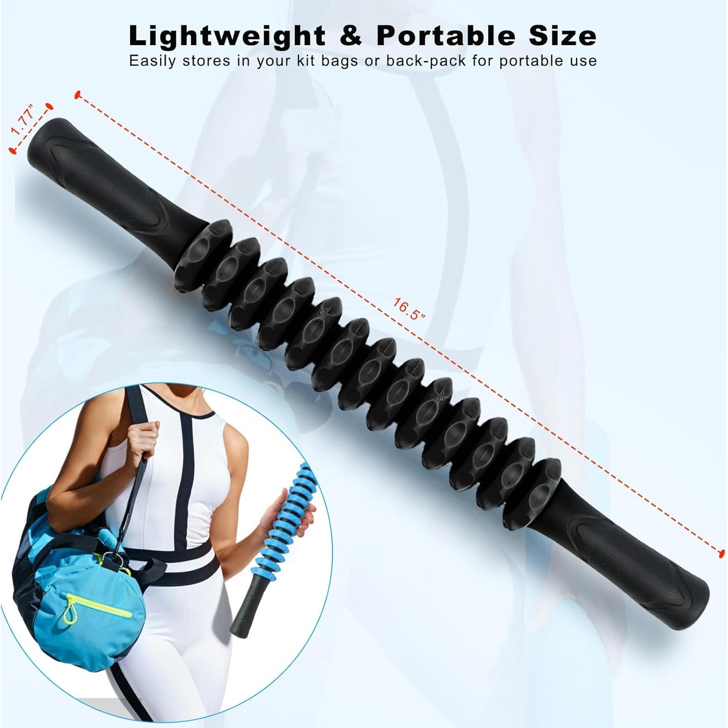 Bastón de Rodillo Muscular Kora 42cm para Masaje Profundo