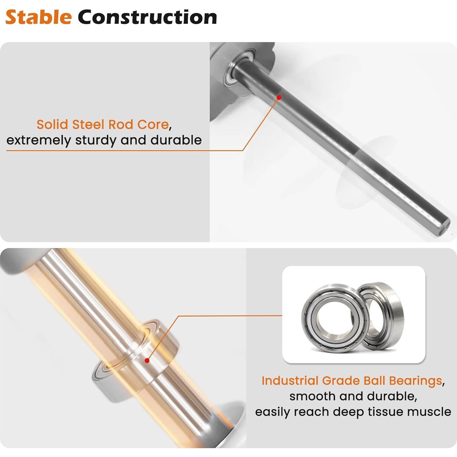 Bastón de Rodillo Muscular KITWILD 45 cm para Masaje Profundo