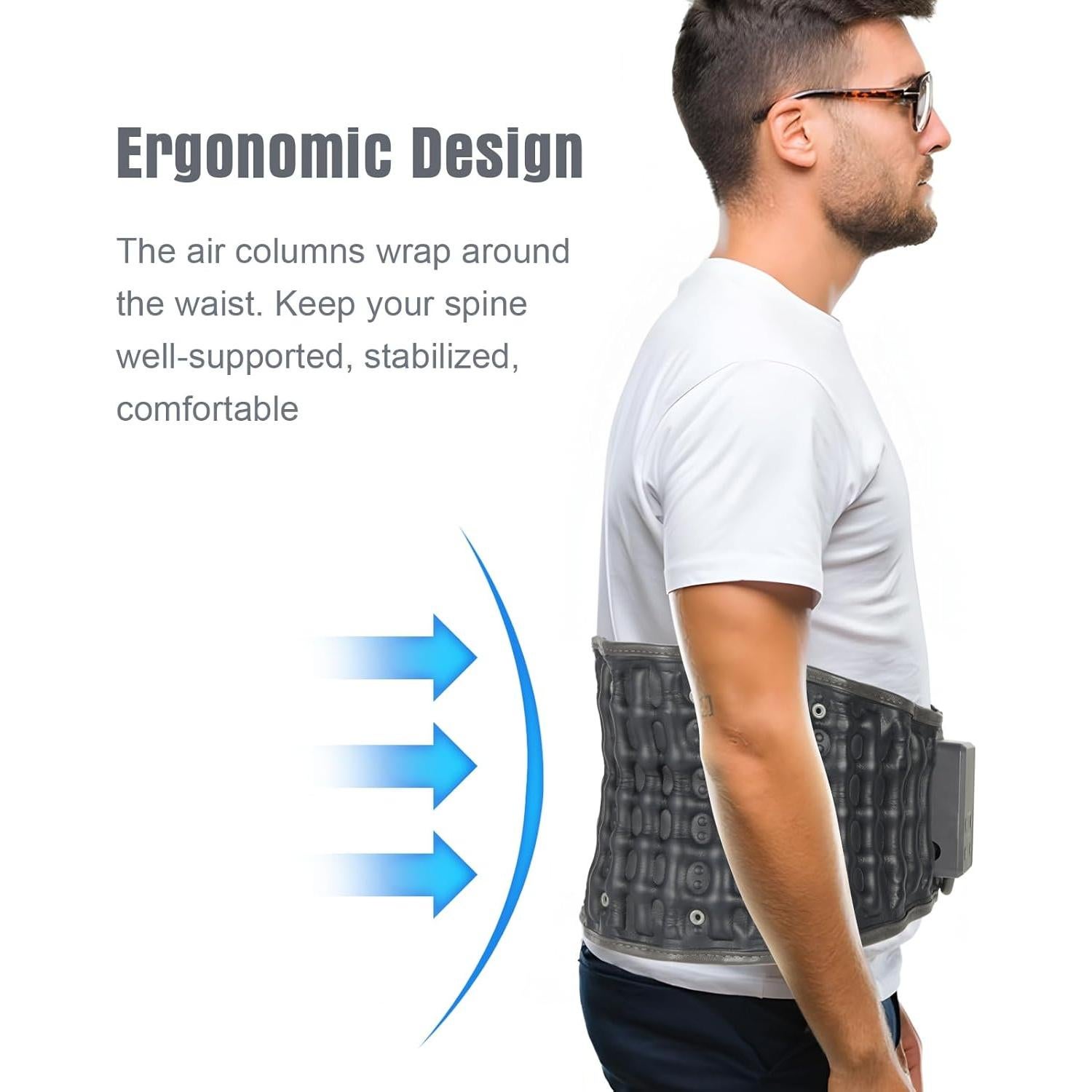 Cinturón de descompresión lumbar Oramuon M1001 con calor y vibración