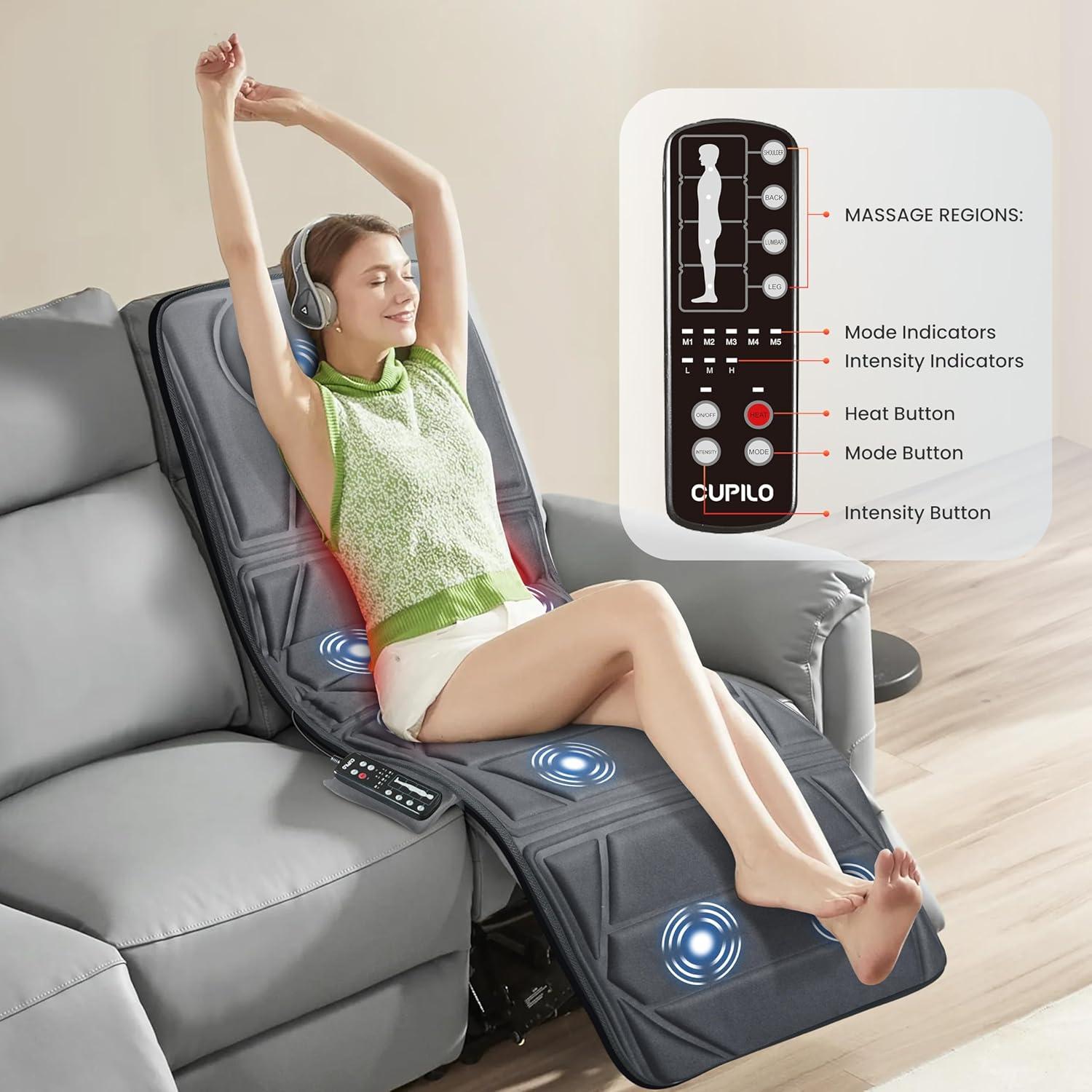 Almohadilla de Masaje Cupilo con Calor y Vibración 40x55 cm